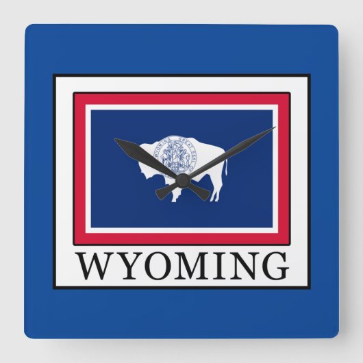 Wyoming Quadratische Wanduhr (Vorderseite)