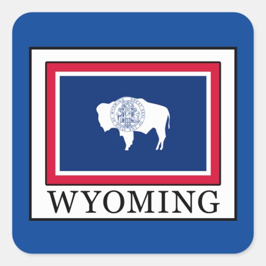 Wyoming Quadratischer Aufkleber (Vorderseite)
