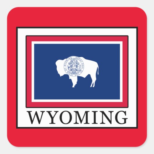 Wyoming Quadratischer Aufkleber (Vorderseite)