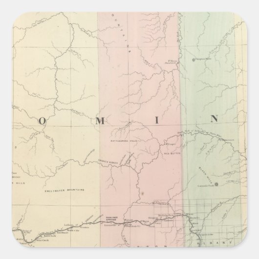 Wyoming Quadratischer Aufkleber (Vorderseite)
