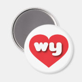 Wyoming red heart - I Liebe wart Magnet (Vorderseite/Rückseite)