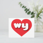 Wyoming red heart - I Liebe wart Postkarte (Stehend Vorderseite)