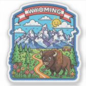 Wyoming Reise Aufkleber (Vorderseite)