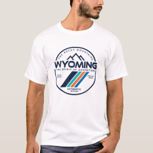 Wyoming Retro Vintage Berge Außenbereich Staat Gra T-Shirt