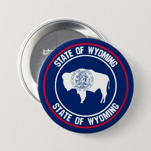 Wyoming Round Emblem Button (Vorne & Hinten)
