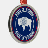 Wyoming Round Emblem Ornament Aus Metall (Rechts)