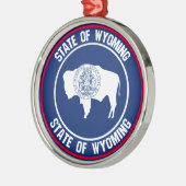 Wyoming Round Emblem Ornament Aus Metall (Links)
