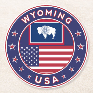 Wyoming Runder Pappuntersetzer