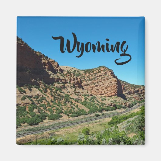 Wyoming Sagebrush Cliffs Tracks Foto Magnet (Vorne)