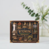 Wyoming Shadow Box 3D Figurine Staat Postkarte (Stehend Vorderseite)