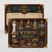 Wyoming Shadow Box 3D Figurine Staat Postkarte (Vorne/Hinten)