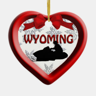 Wyoming Snowmobile Weihnachtsschmuck im Herzen