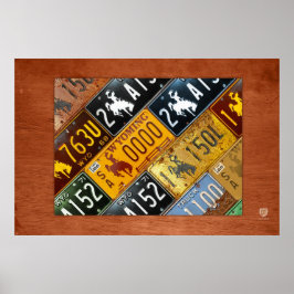 Wyoming Staat License Plate Karte von Design Turnp Poster