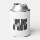 Wyoming Staat Name Word Art Black Dosenkühler (Kanne Vorderseite)