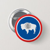 Wyoming-Staats-Flagge Button (Vorne & Hinten)