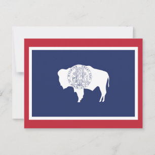 Wyoming Staatsflagge Bison Rote Umrandung Postkarte