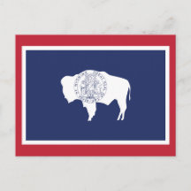 Wyoming Staatsflagge Bison Rote Umrandung
