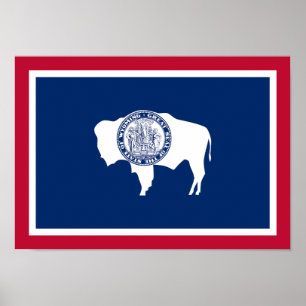 Wyoming Staatsflagge Poster