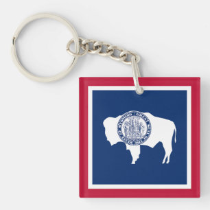 Wyoming Staatsflagge Schlüsselanhänger