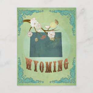 Wyoming-Staatskarte – Grün Postkarte