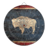 Wyoming State Flag auf altes Holzkörnchen Dartscheibe (vorne)