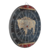 Wyoming State Flag auf altes Holzkörnchen Dartscheibe (Vorderseite Links)