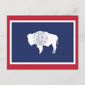 Wyoming State Flag Bison Red Border Postkarte (Vorderseite)