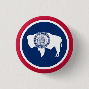 Wyoming State Flag Button