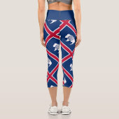 Wyoming State Flag Capri Leggings (Rückseite)