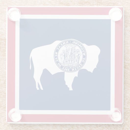 Wyoming State Flag Glasuntersetzer (Rückseite)