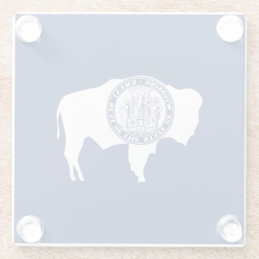 Wyoming State Flag Glasuntersetzer (Rückseite)