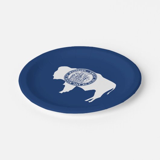 Wyoming State Flag Pappteller (Schrägansicht)
