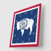 Wyoming State Flag Quadratische Wanduhr (Winkel)
