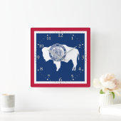 Wyoming State Flag Quadratische Wanduhr (Zuhause)