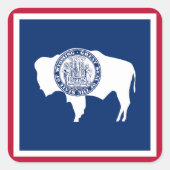 Wyoming State Flag Quadratischer Aufkleber (Vorderseite)