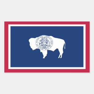 Wyoming State Flag Rechteckiger Aufkleber
