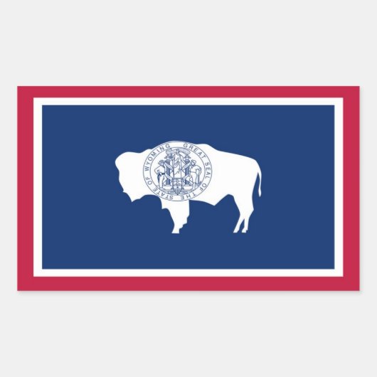Wyoming State Flag Rechteckiger Aufkleber (Vorderseite)