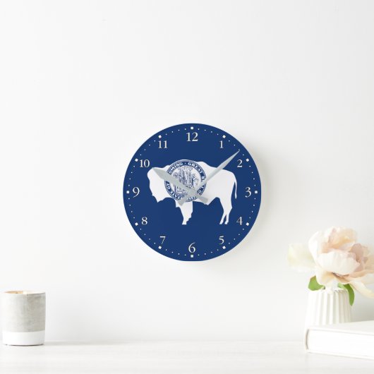Wyoming State Flag Runde Wanduhr (Zuhause)