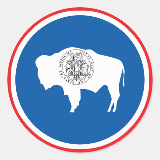 Wyoming State Flag Runder Aufkleber (Vorderseite)