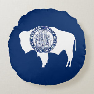 Wyoming State Flag Rundes Kissen