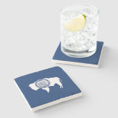 Wyoming State Flag Steinuntersetzer (Seitenansicht)