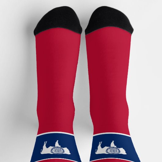 Wyoming State Flag WY American Bison Fun Bold Socken (Oben)