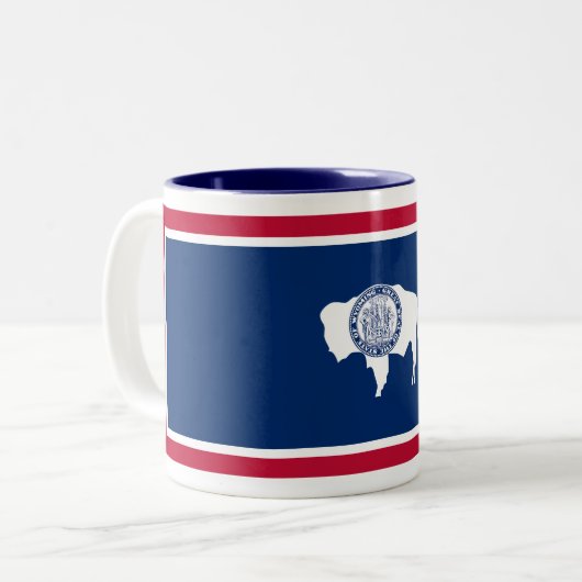 Wyoming State Flag Zweifarbige Tasse (Vorderseite Links)