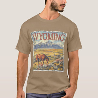 Wyoming Stempel Staat Distressed Vintage Vereinigt T-Shirt