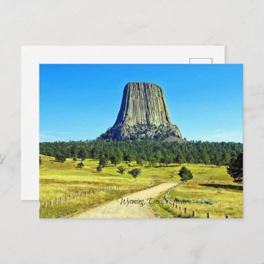 Wyoming, Teufelturm Postkarte (Vorne/Hinten)