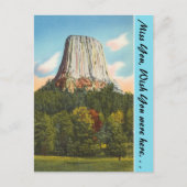 Wyoming, Teufelturm Postkarte (Vorderseite)