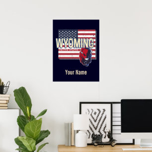 Wyoming United Staaten Retro Staat Map Vintag USA Poster