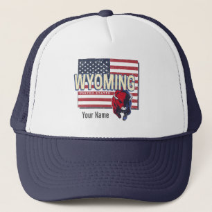 Wyoming United Staaten Retro Staat Map Vintag USA Truckerkappe