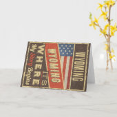Wyoming USA Flag Karte (Gelbe Blume)