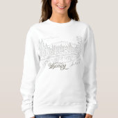 Wyoming USA Linienkunst Sweatshirt (Vorderseite)